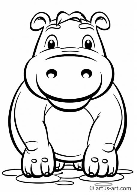 Hippopotamu Coloring Page